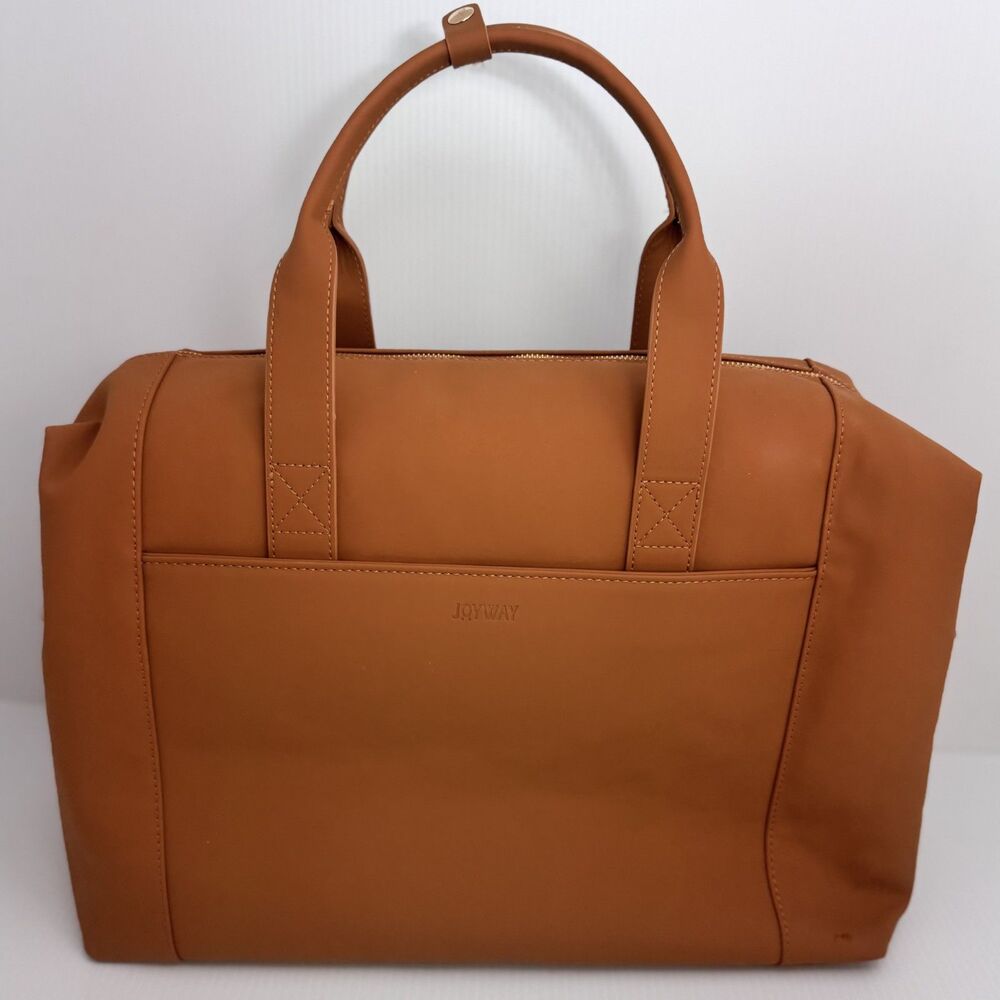 EUC Joyway Vegan Leather Travel Duffel w/ Pouch - Weekender Metro Style Carry On - Picture 3 of 13
